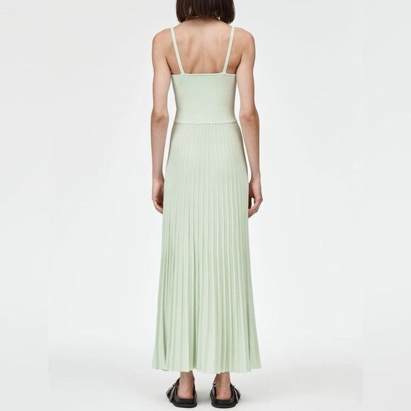 Maria McManus Halter Neck knit Dress in Aegean Green quiet luxury - Picture 2 of 10